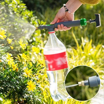 Hochdruck Luftpumpe Manuelle Sprayer Einstellbare Trinken Flasche Spray Kopf Düse Garten Bewässerung Werkzeug