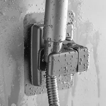 Nicht stanzende Badezimmer-Handbrause, ABS, verstellbar, ohne Bohren, Wandhalterung