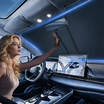 Titan-Silber Auto-Windschutzscheiben-Sonnenschutz Faltbarer Sonnenschirm Frontscheiben-Visier UV-Schutz