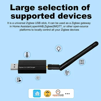 Haozee Zigbee 3.0 USB-Dongle Plus Stick Universal Zigbee Gateway Hub mit Antenne kompatibler Zigbee-Serie