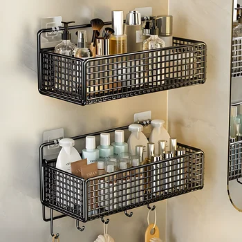 Badezimmer-Organizer, multifunktionaler Toilettenartikel-Organizer, No-Punch, Badezimmer-Regal, Badezimmer