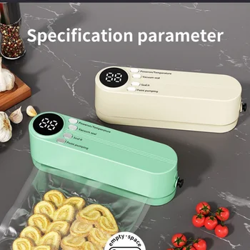 Lade Mini Drahtlose Vollautomatische Vakuumiermaschine Haushalt Kleine Tragbare Lebensmittelverpackung