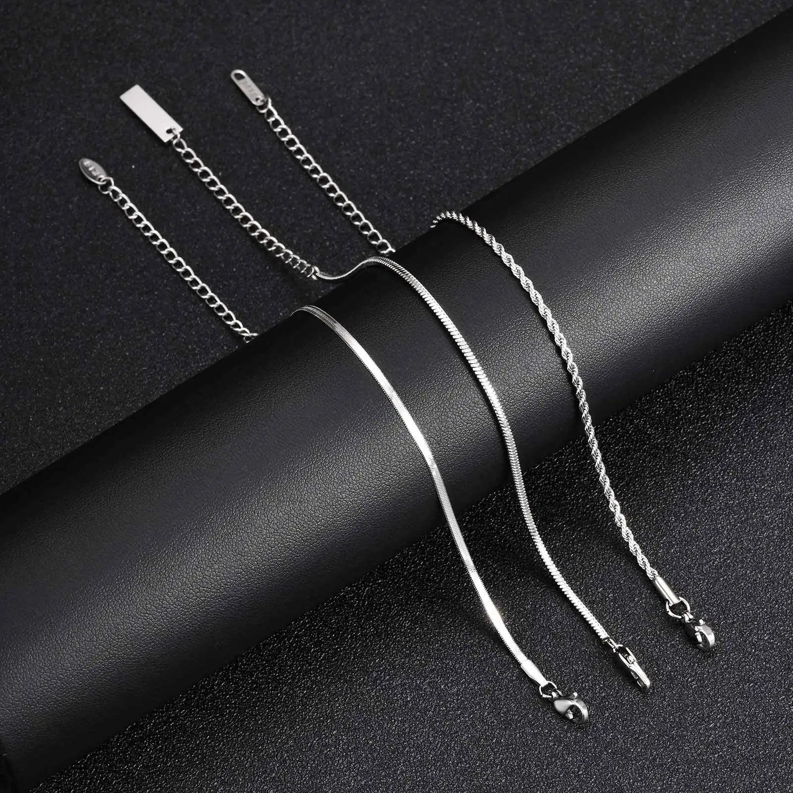 3-teiliges Herren-Armband mit dünner Kette, nie verblassendes – Bild 5