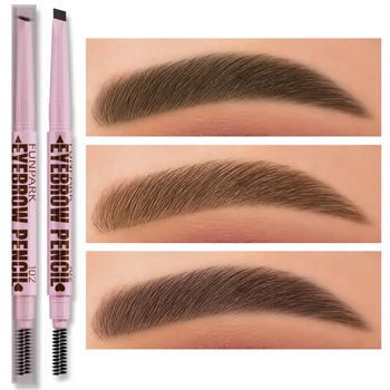 2-in-1 Augenbrauenstift, professionelles Kosmetik-Make-up für Frauen, 5 Farben, wasserfester