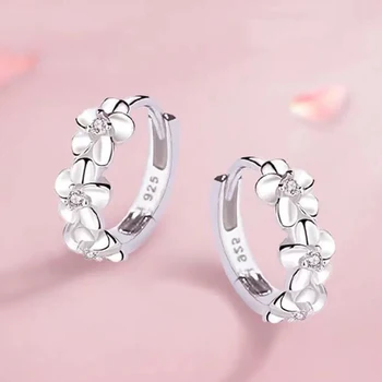Nadelohrringe aus 925er-Sterlingsilber für Damen, Hochzeit, modisch, Schmuck, Kristall-Zirkon-Blume