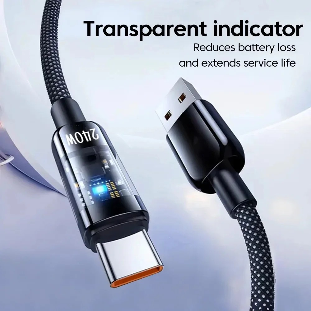 USB-A auf USB-C Kabel 240 W, QC 3.0, mit LED-Anzeige – Bild 5