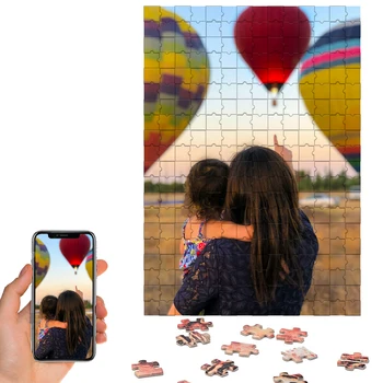 Benutzerdefiniertes Holzpuzzle, individuelles Fotopuzzle, personalisiertes Bildpuzzle für Paare, Familie, sie