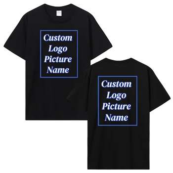 Personalisiertes Herren-T-Shirt aus Baumwolle, individuelles T-Shirt, machen Sie Ihr Design, Logo, Text