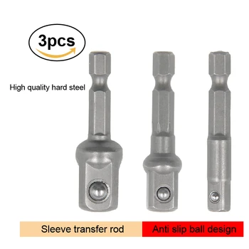 Natürliche sechseckige griff verlängerung stange 50mm adapter 1/2 schraubendreher 3/8 quadratischen (3 Stück)