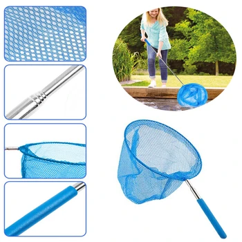 Teleskop Schwimmbad Net Rechen Klar Reiniger Scoop Blatt Edelstahl Skimmer Mesh Rahmen Kinder Outdoor Fisch