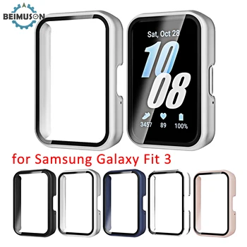 Uhrengehäuse kompatibel mit Samsung Galaxy Fit3, schützende PC-Rahmen-Gesichtsabdeckung, integrierter