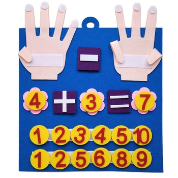 Kleinkind Montessori Spielzeug Filz Finger Zahlen Mathematik Spielzeug Kinder Zählen Frühe Bildung Lernen