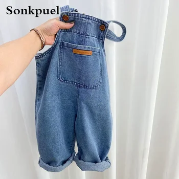 Kinder-Overalls, Hosen für Jungen, Herbsthosen, 2024, neue Babyhosen, Frühlings- und Herbstjeans, Mädchenhosen
