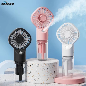 Tragbarer Hand-Sprühventilator, Mini-Luftbefeuchter, Ventilator, 4 Geschwindigkeiten, leistungsstarker Wind