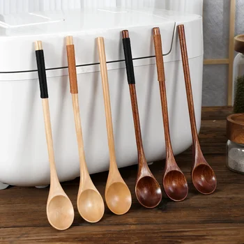 Holz Teelöffel Lange Kaffeelöffel Kleine Teelöffel Set Holz Honig Dessertlöffel Kaffee Getränk Rührer