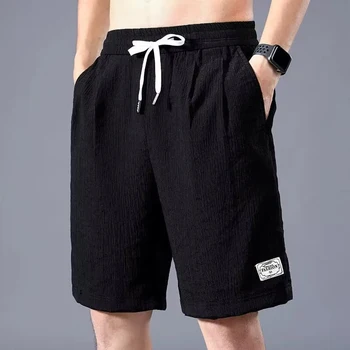 Lce Seidenshorts für Herren, dünne Sport-Kurzhose, lockeres gerades Bein, kühl, atmungsaktiv, neuer Modetrend