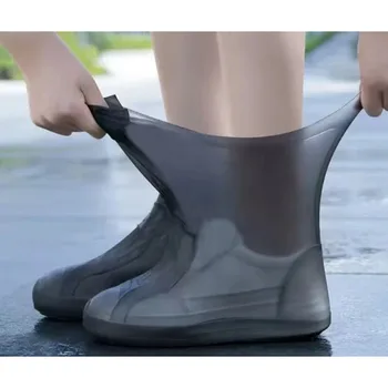 1 Paar wasserdichte Latex-Schuhüberzüge, lippenresistente Gummi-Regenstiefel, Regenbekleidung, Überschuhe