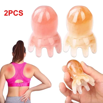 Harz Octopus Massage Kamm Kopf Meridian Schaben Kopfhaut Massage Pinsel Akupunktur SPA GuaSha Massage Kamm