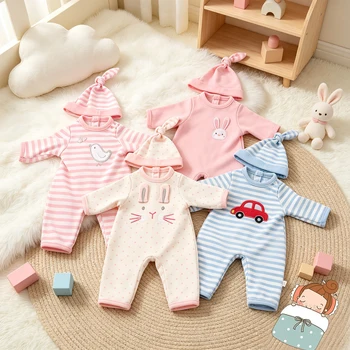 12-zoll Neue Baby Mädchen Puppe Kleidung Niedlichen Kaninchen Auto Küken Overalls Pyjamas Für 30cm Baumwolle