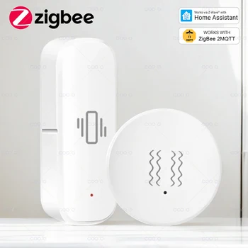 ZigBee 3.0 Vibrationssensor Echtzeit-Tür- und Fenster-Kippalarm Heimsicherheitsschutz Kompatibel mit Home