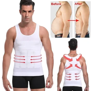 Sport T-shirt männer Weste Kompression Unterwäsche Body Shaper Korsett Top Bauch Abnehmen Shapewear Gym Übung