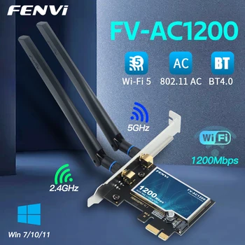 FENVI WiFi 5 AC1200 PCI-E Wireless Adapter BT4.0 Dual Band 2,4 G/5 GHz 802.11AC Netzwerkkarte Desktop Laptop