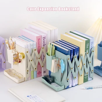 Bücherständer für den Schreibtisch mit ausziehbarem Bücherregal, Bücheraufbewahrung und Aufbewahrungsregal
