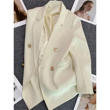Frauen Anzug Blazer Elegante Mantel 2025, Frühling Herbst Mode Koreanische Blazer Luxus Zweireiher Jacke