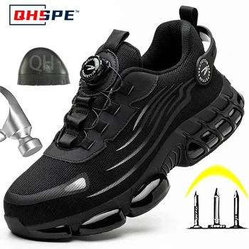 Herren-Sicherheitsschuhe, Schutz und elastische Sicherheitsstiefel, modische Freizeitschuhe, atmungsaktive