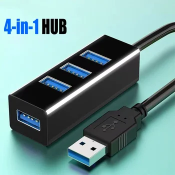 Hub USB 2.0 Multi Expander Hub USB Splitter Netzteil High Speed 4 Port In One für PC Computer Zubehör