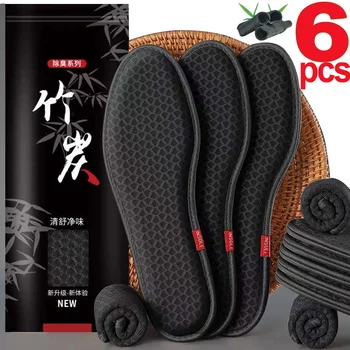 Bambus Holzkohle Deodorant Einlegesohlen Mesh Atmungsaktive Absorbieren-Schweiß Schuh Pads Männer (6 Stück)