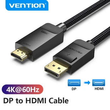 Tions Display Port zu HDMI 4K 60Hz DP ZUM HDMI Kabel für PC Laptop HDTV Monitor Projektor Video audio Kabel