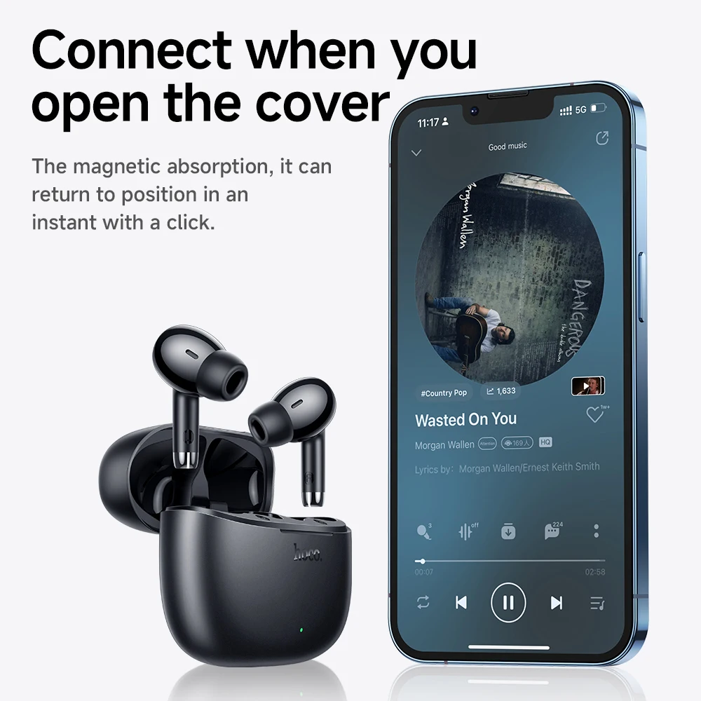 HOCO EQ2 True Wireless Bluetooth 5.3 Ohrhörer Touch-Steuerung – Bild 6