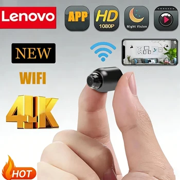Kabellose 4K Überwachungskamera mit Nachtsicht, Bewegungserkennung, Videokamera, Mini-Cam, Monitor für Smart