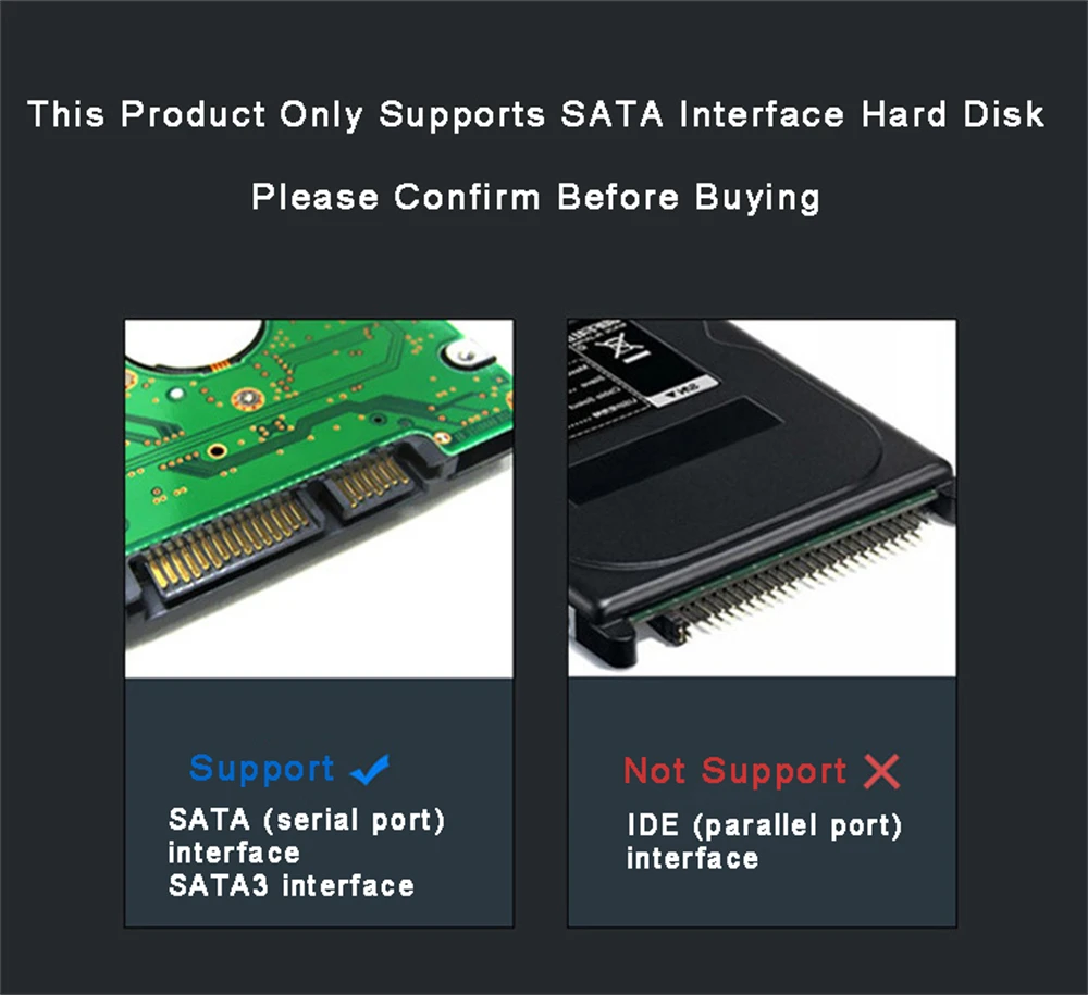 2,5-Zoll-Festplattengehäuse USB 3.0/Typ C auf SATA III. Klare – Bild 5