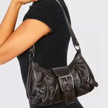 2025, Frühling, Maillard-Stil, Retro-Stil, kleine Tasche, würziges Mädchen, Y2K, Wasteland-Stil