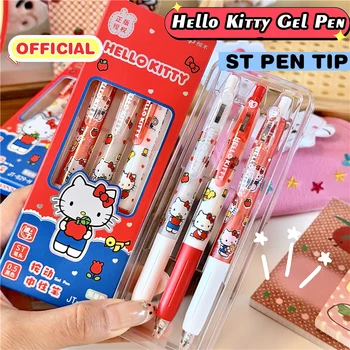 Sanrio Hello Kitty 0,5 mm Gelschreiber Kawaii Cinnamoroll Kuromi Schwarzer Stift Schüler (3 Stück)