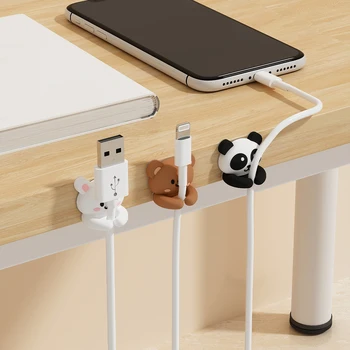 WORTHBUY Niedliche Desktop-Kabel Organizer Halter Wickler Clips Schreibtisch selbst klebende Handy-Datenkabel