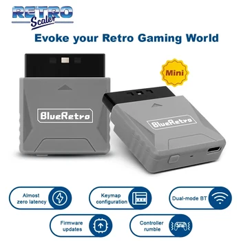 RetroScaler Mini Blueretro Receiver Adapter für PS1 PS One PS2 kompatibel mit 8bitdo PS4 PS5 Xbox Series X