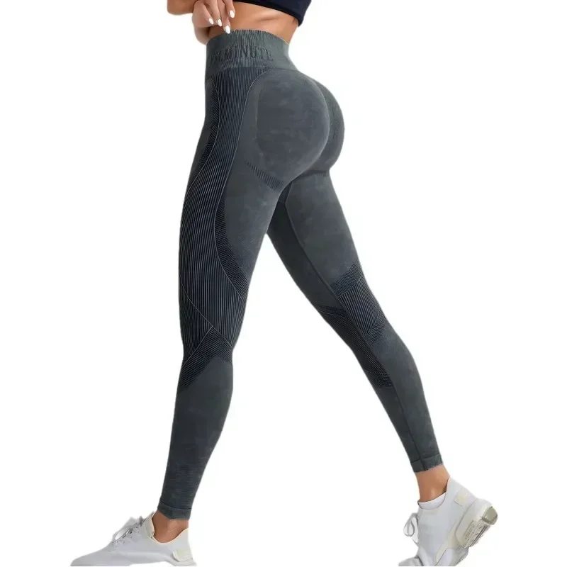 Frauen Nahtlose Turnhalle Hohe Taille Yoga Hosen Hüfte Heben – Bild 2