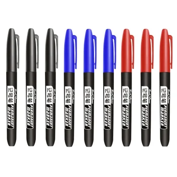 Permanent Marker Stift Feine Spitze Wasserdichte Tinte Dünne Spitze Rohe Spitze Schwarz Blau Rot (9 Stück)