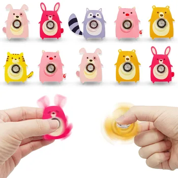 Fingertip Gyro Spielzeug Kreative Acryl Tier Katze Hund Fuchs Fidget Spinner Spielzeug Stress Relief (6 Stück)