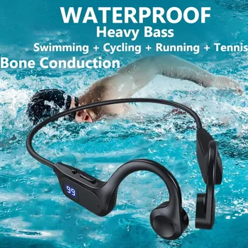 Drahtlose Kopfhörer Knochen Leitung Sport Schwimmen Bluetooth Kompatibel Kopfhörer Hand-freies Mit Mikrofon
