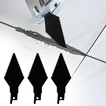 Fugenentferner-Werkzeug, 3 Stück, zweischneidige Schneidklinge aus Kohlenstoffstahl für Säbelsäge