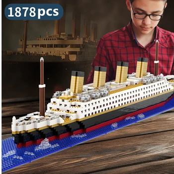 Kleine Partikel Baustein Montage Spielzeug Titanic Riesen Junge Mädchen Puzzle Kreuzfahrtschiff Ziegel Modell