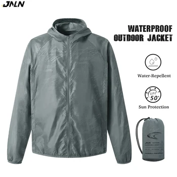 JNLN Herren Damen wasserdichte Wanderjacke, schnell trocknend, Sonnenschutz, Windjacke, Camping, Jagd