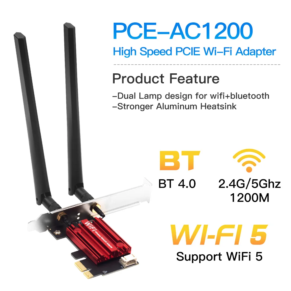 FENVI WiFi 5 PCI-E Wireless-Adapter AC1200 Netzwerkkarte – Bild 2