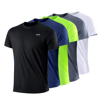 Männer schnell trocknen Kurzarm Fitness studio laufen feuchtigkeit transportierende Rundhals-T-Shirt Training
