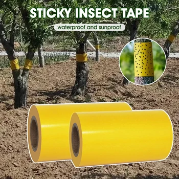 Gelbes doppelseitiges insektensicheres Klebeband, starker Kleber, Outdoor-Insektenfalle für Gärten, verhindert