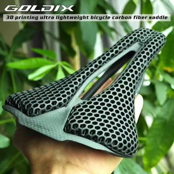 GOLDIX 3D Druck Fahrrad Carbon Sattel Ultra Licht Autobahn MTB Racing Sattel Fahrrad Kissen Fahrrad Sitz